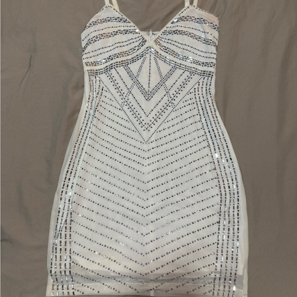 Windsor White Sequin Mini Dress